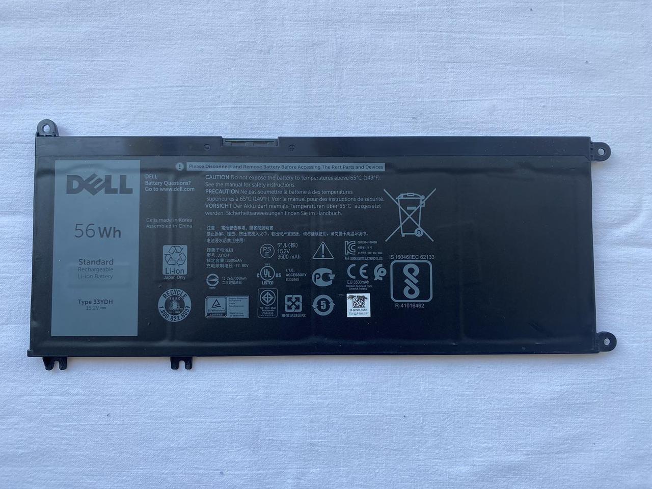 Акумулятор Оригінал! 33YDH 3500mAh 56Wh 15.2V для ноутбука Dell Latitude 3380 3480 3580 Знос 32%